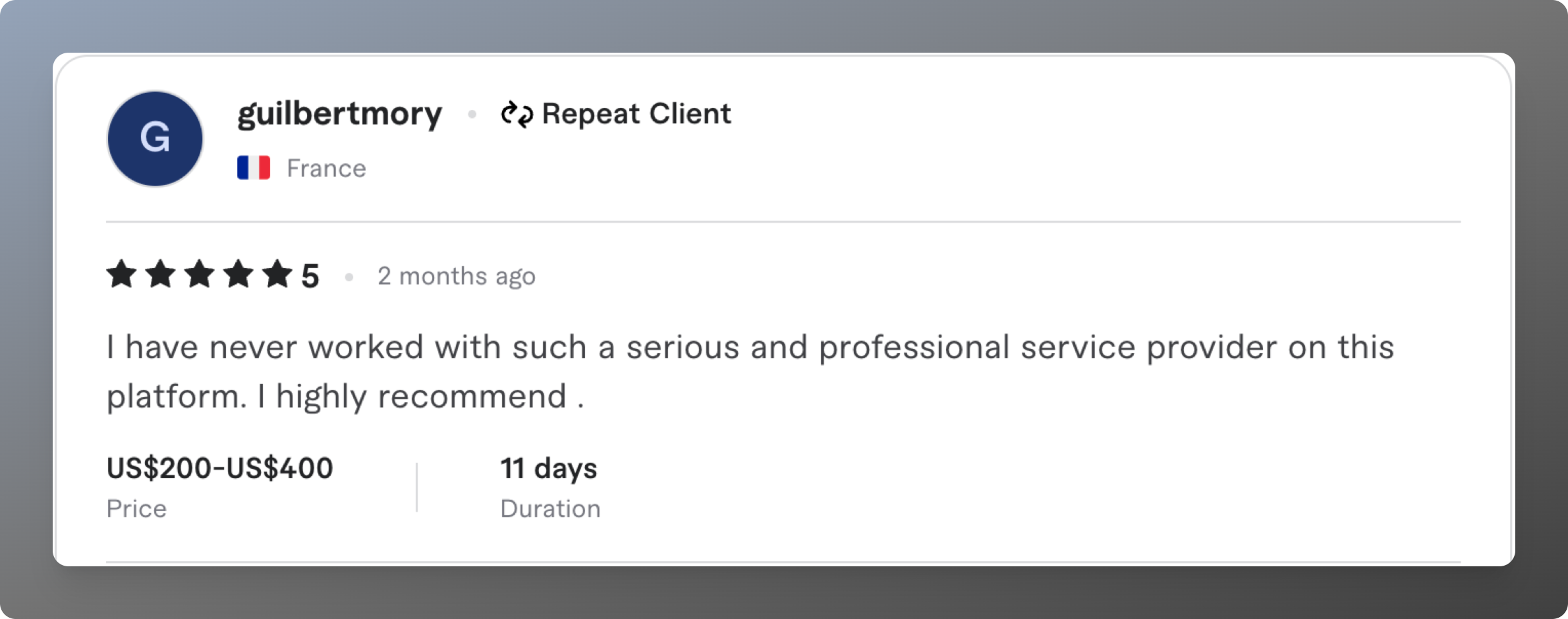 testimonial screenshot