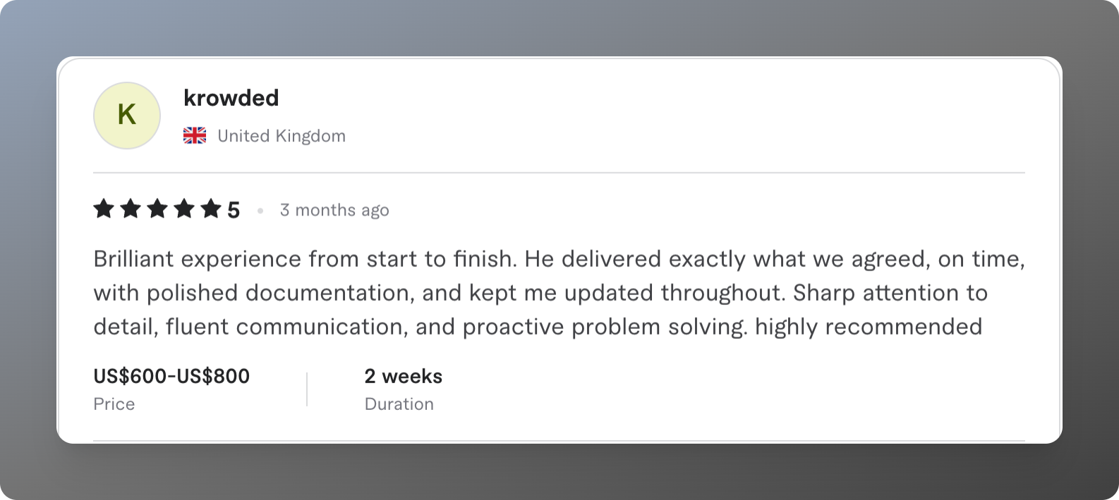 testimonial screenshot