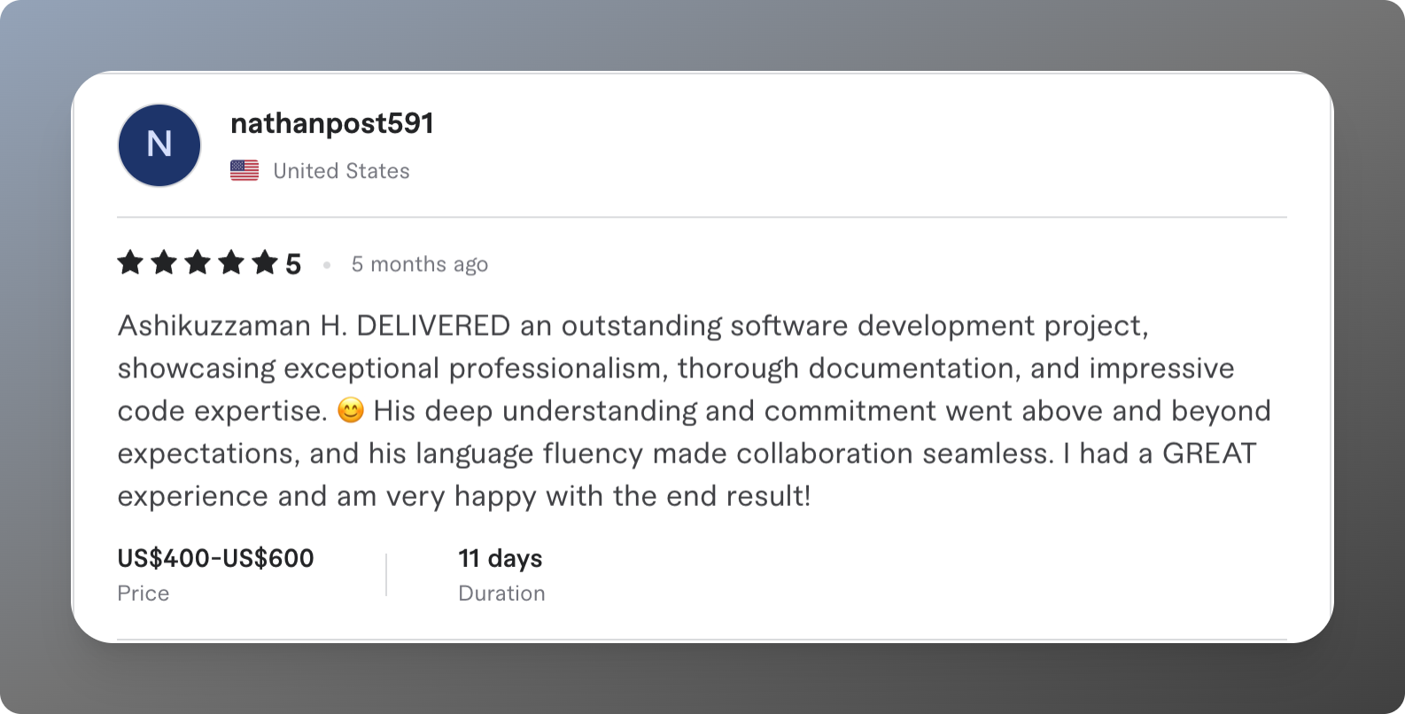 testimonial screenshot