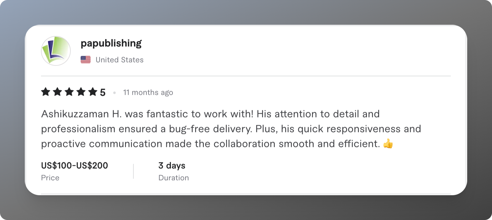 testimonial screenshot