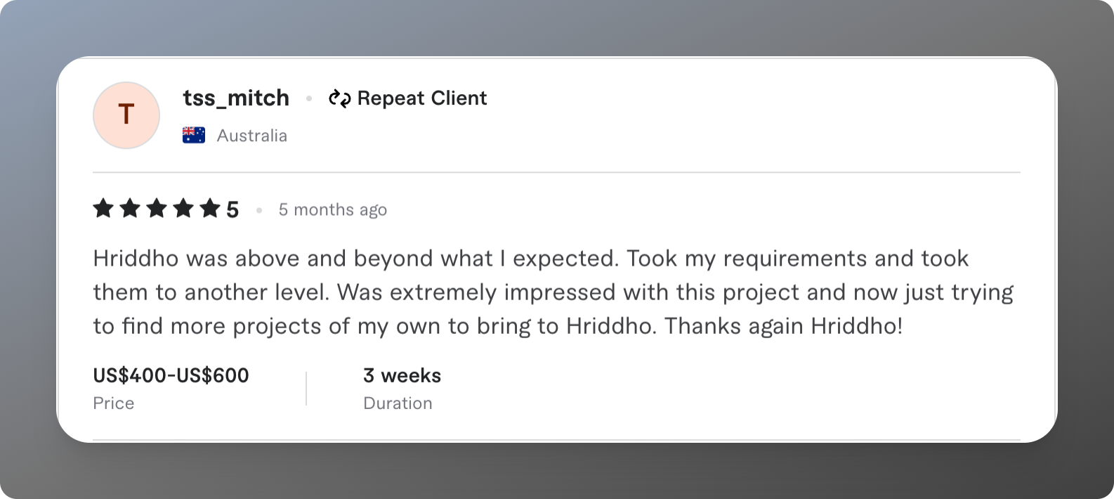 testimonial screenshot