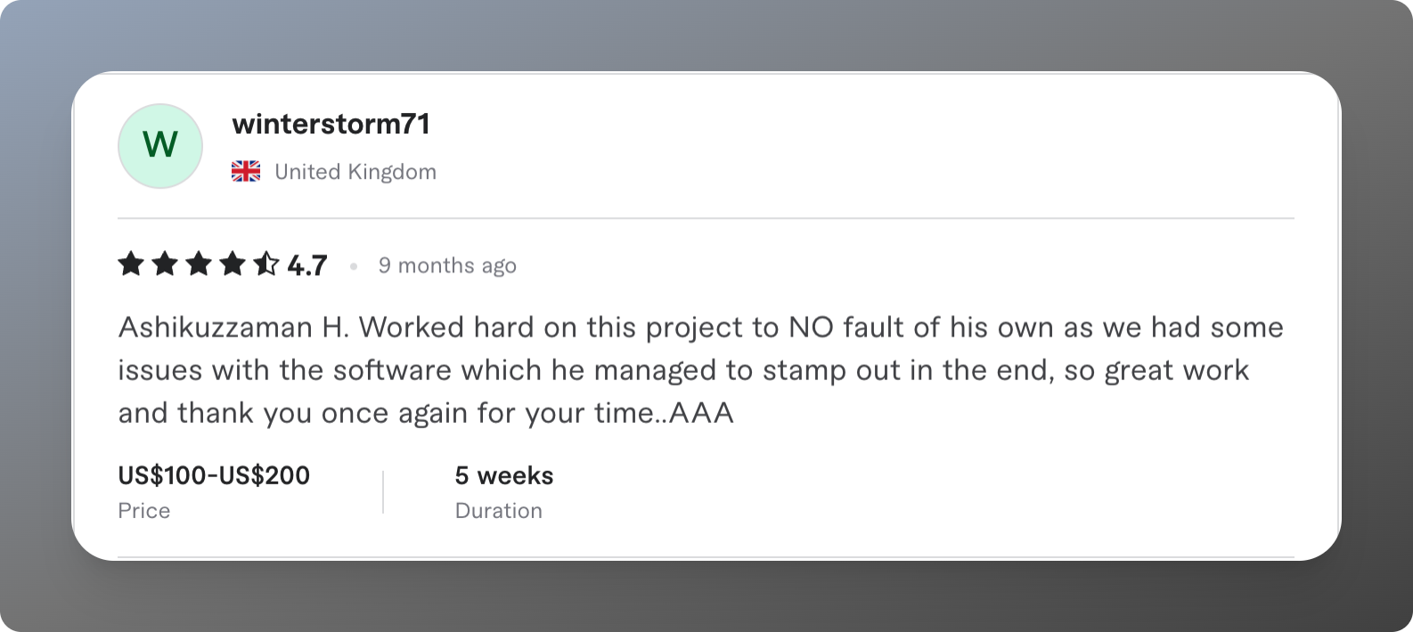testimonial screenshot